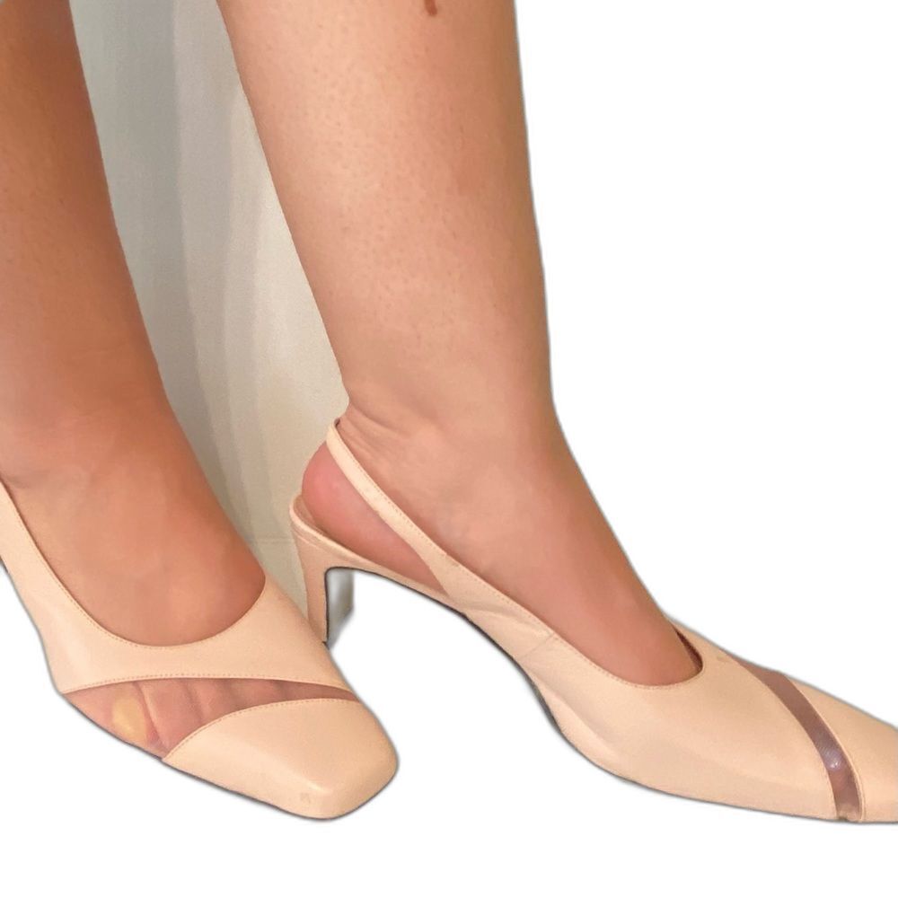 Fresco by Pierre, leather/mesh design over toes 2"heels pink Sz 9.5
